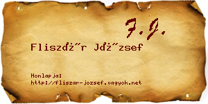 Fliszár József névjegykártya